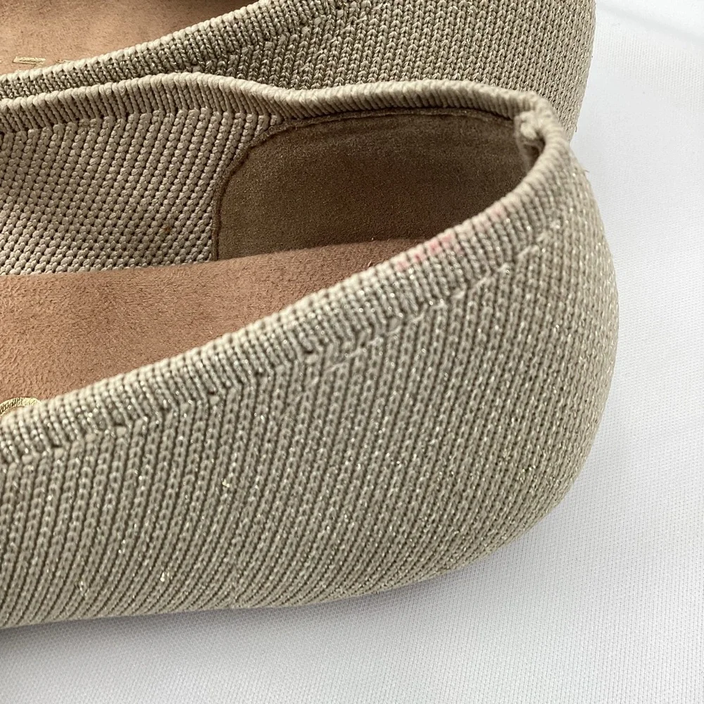 AEROSOLES Beige Knit Mary Jane Flats